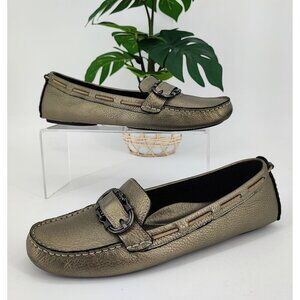 Cole Haan Women’s Gunmetal Green Leather Loafers Size 8.5